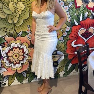 Lulus Found Your Love White Lace Trumpet Dress